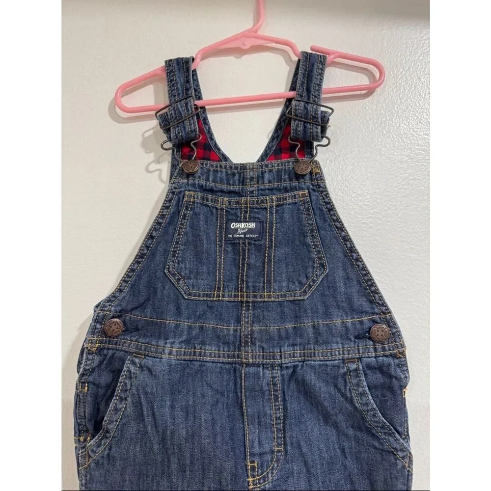 OshKosh B'gosh Dark Blue Denim Kids Overalls EUC